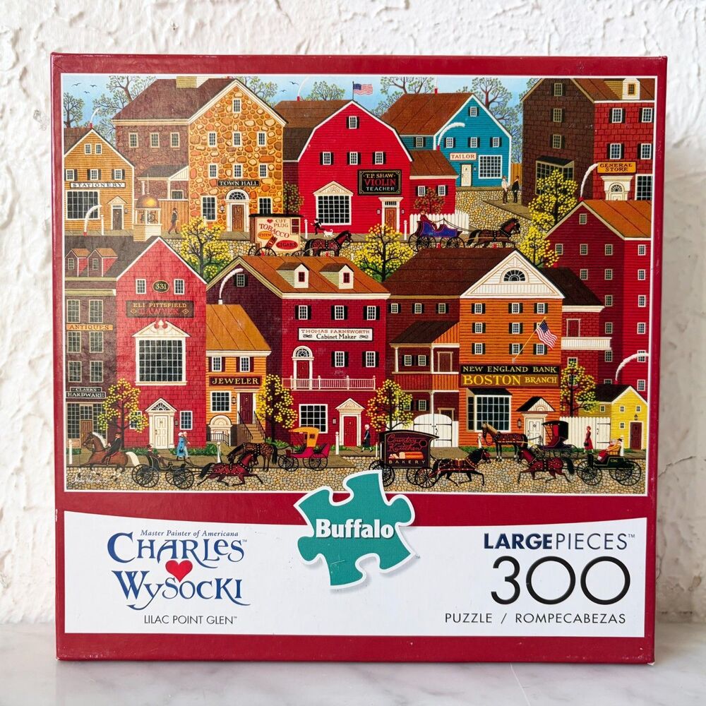 Charles Wysocki Lilac Point Glen 300 Large Pieces Buffalo Puzzle - Complete